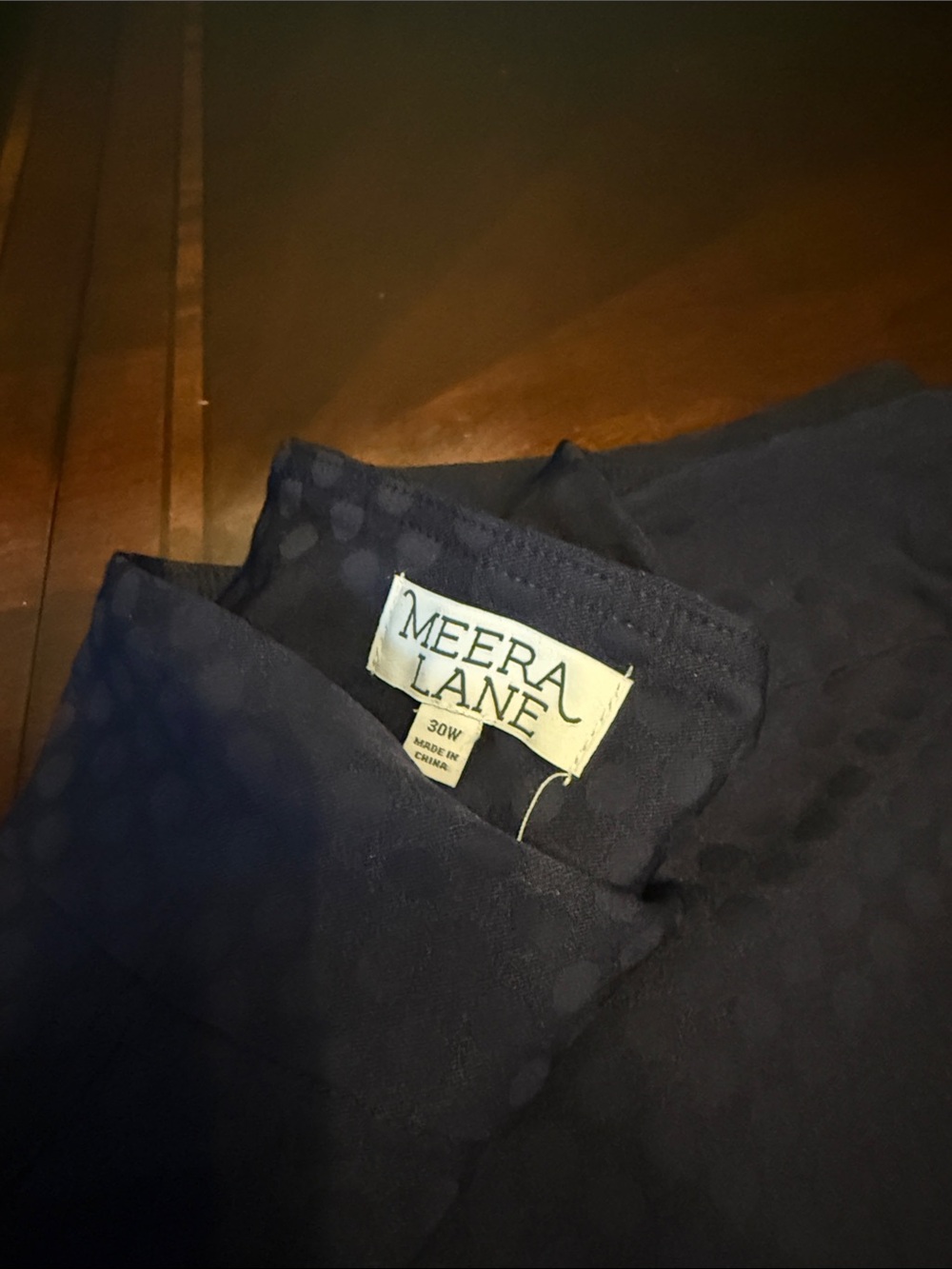 Women’s capri Navy Textured slacks - Picture 2 of 3